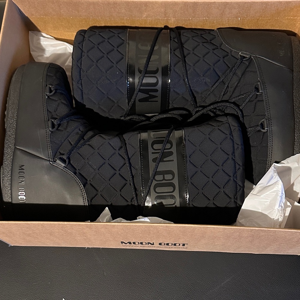 Moon Boot unisex Black Icon Quilted Mid Calf Winter Boots EU 35-38/ US 3.5-6